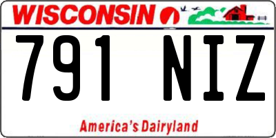 WI license plate 791NIZ