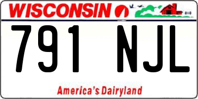 WI license plate 791NJL