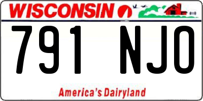 WI license plate 791NJO