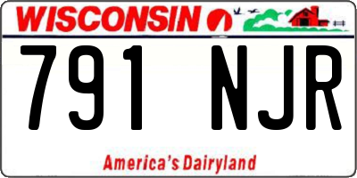 WI license plate 791NJR