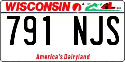 WI license plate 791NJS
