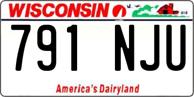 WI license plate 791NJU