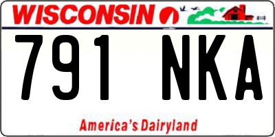 WI license plate 791NKA