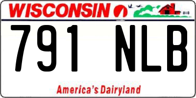 WI license plate 791NLB