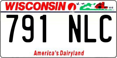 WI license plate 791NLC