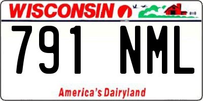 WI license plate 791NML