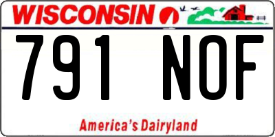WI license plate 791NOF