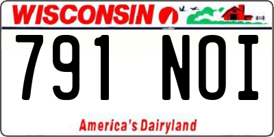 WI license plate 791NOI