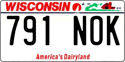 WI license plate 791NOK