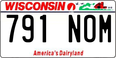 WI license plate 791NOM