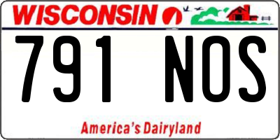 WI license plate 791NOS