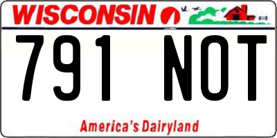WI license plate 791NOT