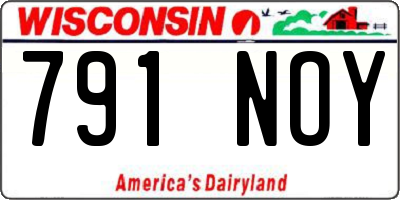 WI license plate 791NOY