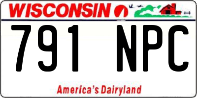 WI license plate 791NPC