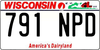 WI license plate 791NPD