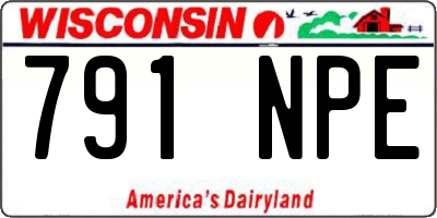 WI license plate 791NPE