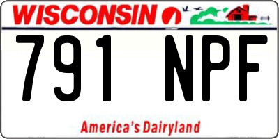WI license plate 791NPF