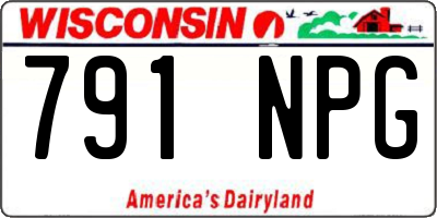 WI license plate 791NPG