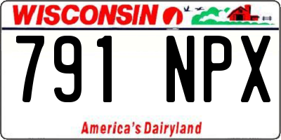 WI license plate 791NPX