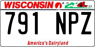 WI license plate 791NPZ