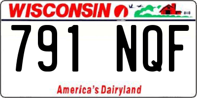 WI license plate 791NQF