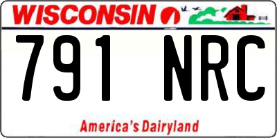 WI license plate 791NRC