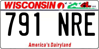 WI license plate 791NRE