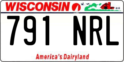 WI license plate 791NRL