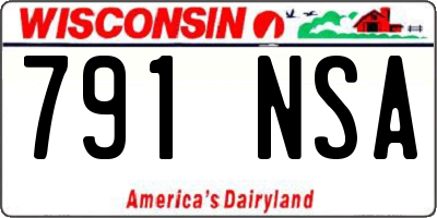 WI license plate 791NSA