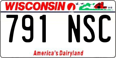 WI license plate 791NSC