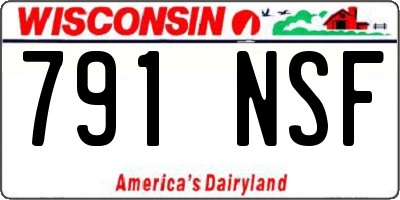 WI license plate 791NSF