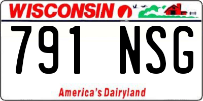 WI license plate 791NSG