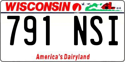 WI license plate 791NSI