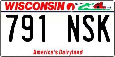 WI license plate 791NSK