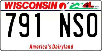 WI license plate 791NSO