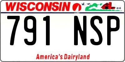 WI license plate 791NSP