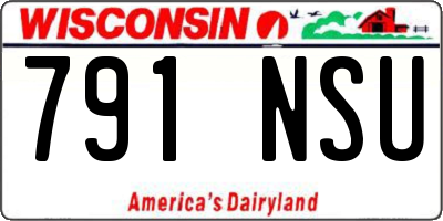 WI license plate 791NSU