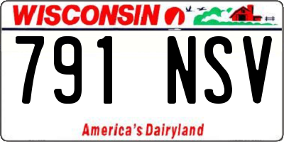 WI license plate 791NSV