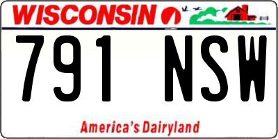 WI license plate 791NSW