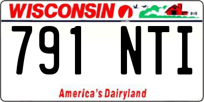 WI license plate 791NTI