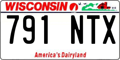 WI license plate 791NTX