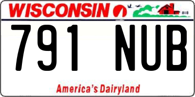 WI license plate 791NUB