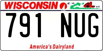 WI license plate 791NUG