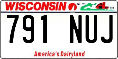 WI license plate 791NUJ