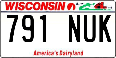 WI license plate 791NUK
