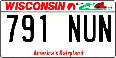 WI license plate 791NUN