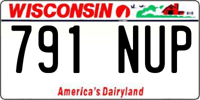 WI license plate 791NUP