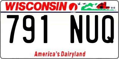 WI license plate 791NUQ
