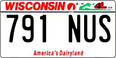 WI license plate 791NUS