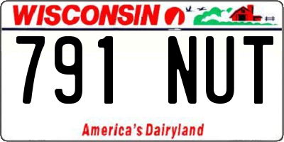 WI license plate 791NUT